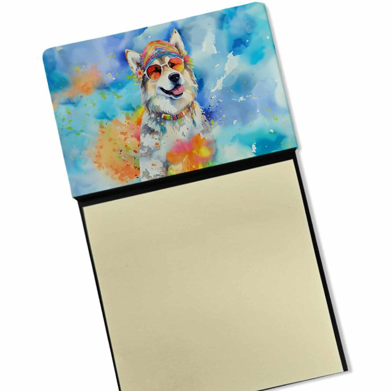Edge Collections - 3" x 3" - Multicolor - Sticky Note Holder Refillable Dispenser Self-Sticky Note Pads, Memo Pads Blank Desk Accessories - 1 pieces
